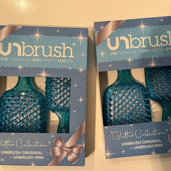 Unbrush Glitter Collection‎ (Blue - 2 Sets / 4 Brushes) (new/kids/x) - Picture 1 of 9